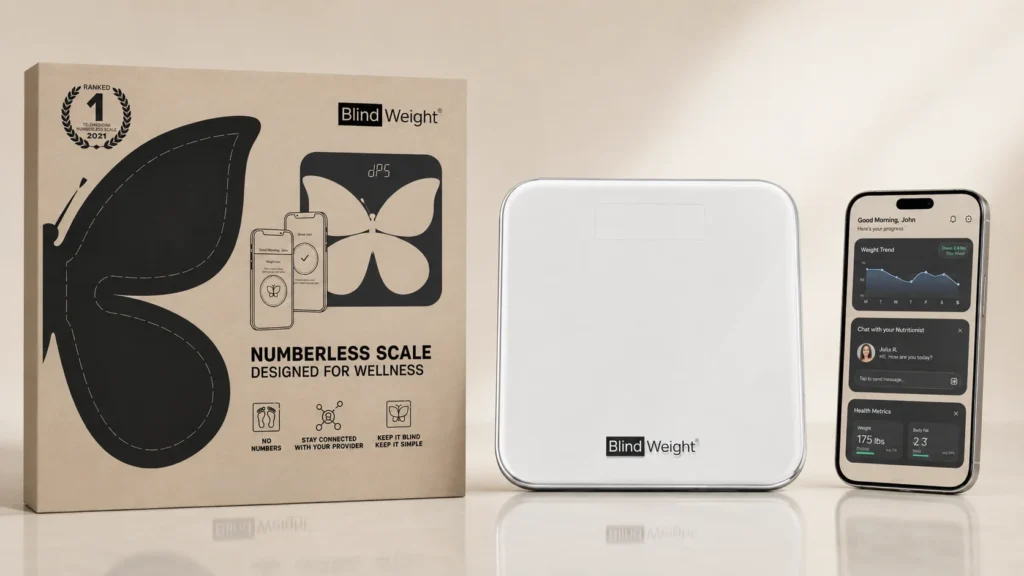 Blindweight numberless scale product packaging design